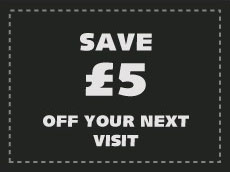Save £5 off your next visit